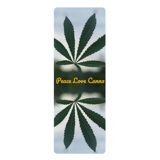 Rubber Yoga Mat Peace love and canna